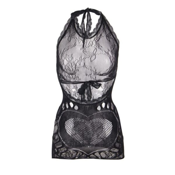 Subblime - 952075 vestido corto de rejilla con espalda descubierta y detalle de corazÓn negro talla Única