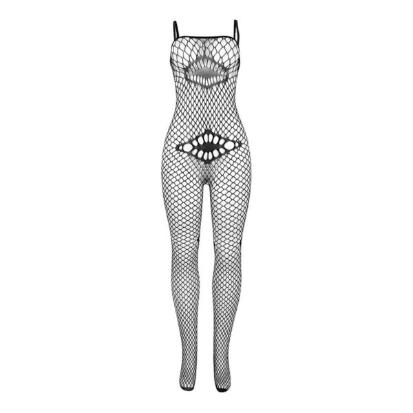Subblime - 952112 bodystocking de rejilla con detalle en pecho y vientre negro talla Única