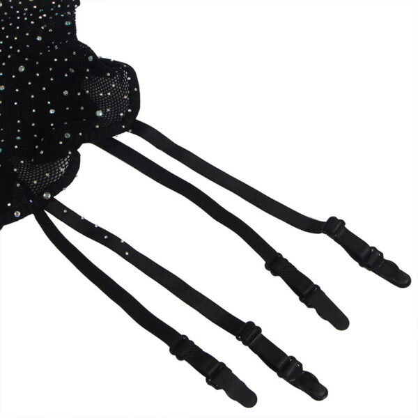 Subblime - 952174 bodystocking de rejilla con guantes y diamantes negro talla Única