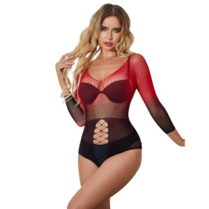 Subblime - 952259 vestido de rejilla elstico manga larga degradado rojo y negro talla Única