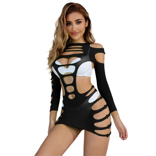 Subblime - 952266 vestido de rejilla elstico manga larga negro talla Única