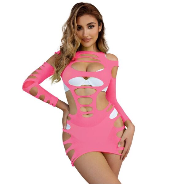 Subblime - 952273 vestido de rejilla elstico manga larga rosa talla Única