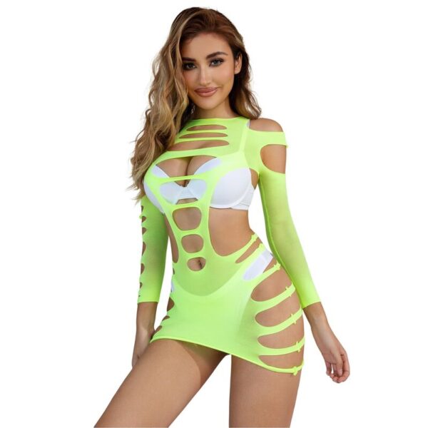 Subblime - 952280 vestido de rejilla elstico manga larga verde talla Única