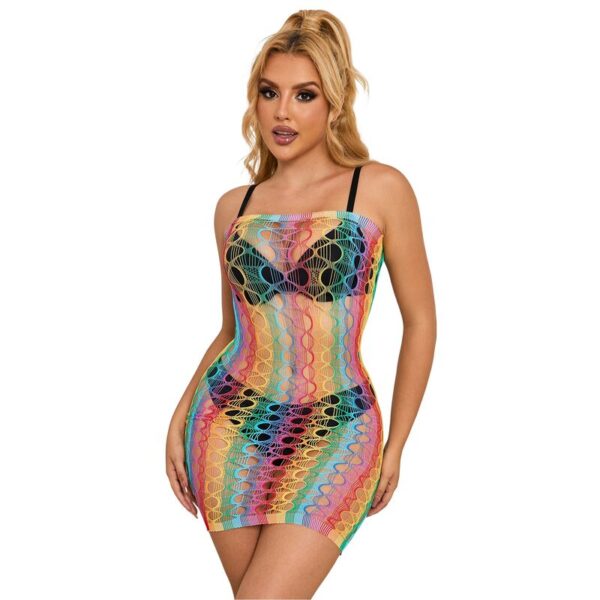 Subblime - 952365 vestido de rejilla hombros descubiertos arcoiris talla Única