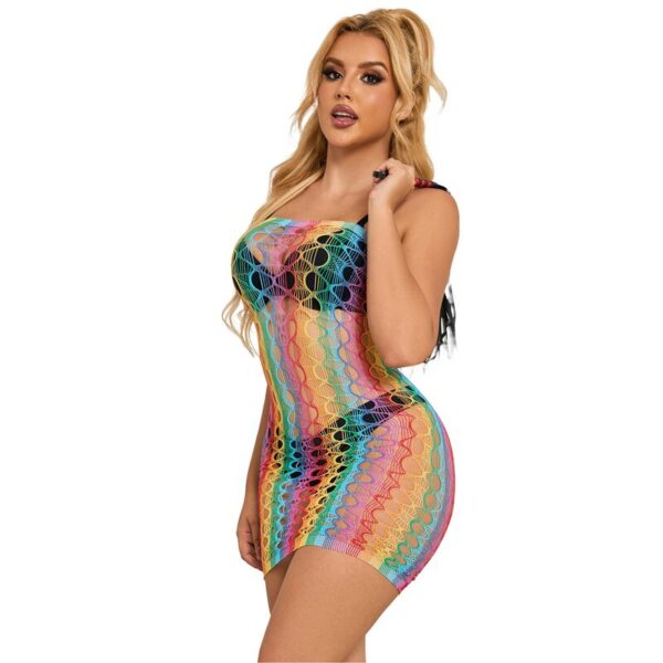 Subblime - 952365 vestido de rejilla hombros descubiertos arcoiris talla Única