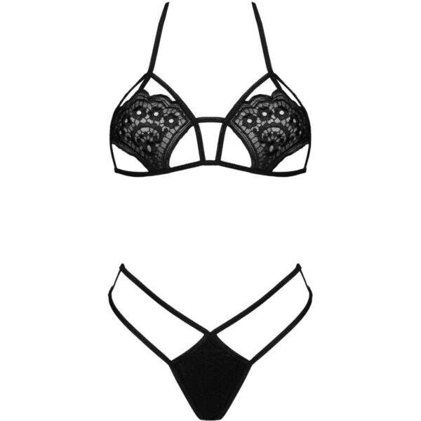 Livco corsetti fashion - jimena lc 20216 sujetador + tanga negro talla Única