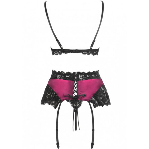 Livco corsetti fashion - nahir lc 20214 sujetador + panty + liguero l/xl