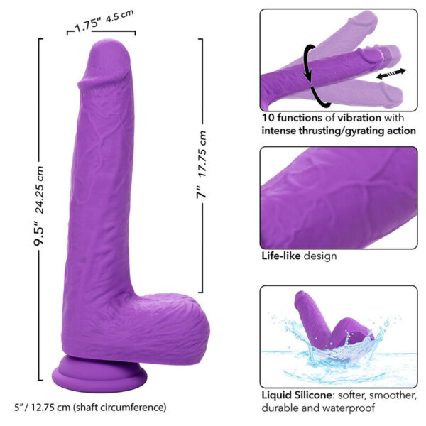 Calexotics - studs vibrador recargable y giratorio 10 vibraciones violeta