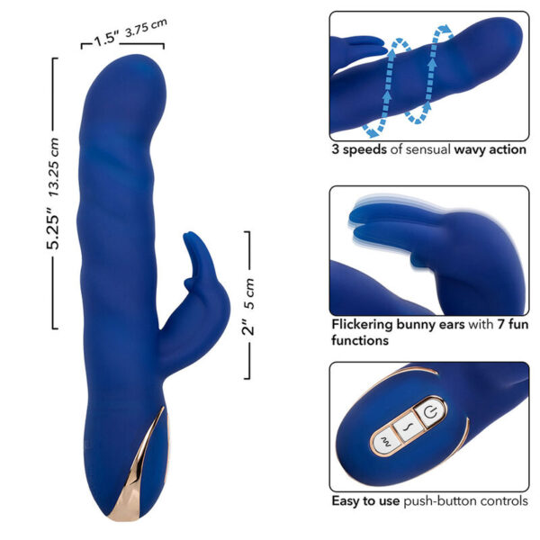 Calexotics - jack vibrador rabbit movimiento de ondas azul