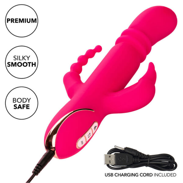 Calexotics - jack fantasy triple vibrador calentable rabbit rosa