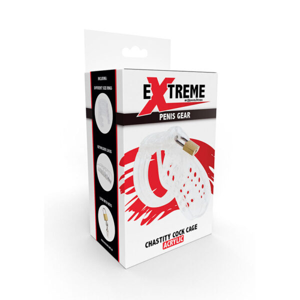 Hidden desire - extreme jaula de castidad acrÍlica ajustable transparente