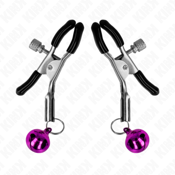 Kink - pinzas para pezones con campanilla violeta 6 cm