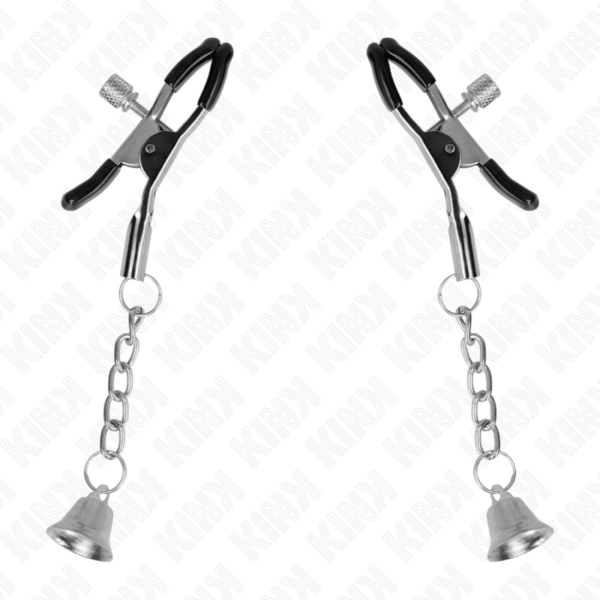 Kink - pinzas para pezones con colgante de campana plateado 6 cm
