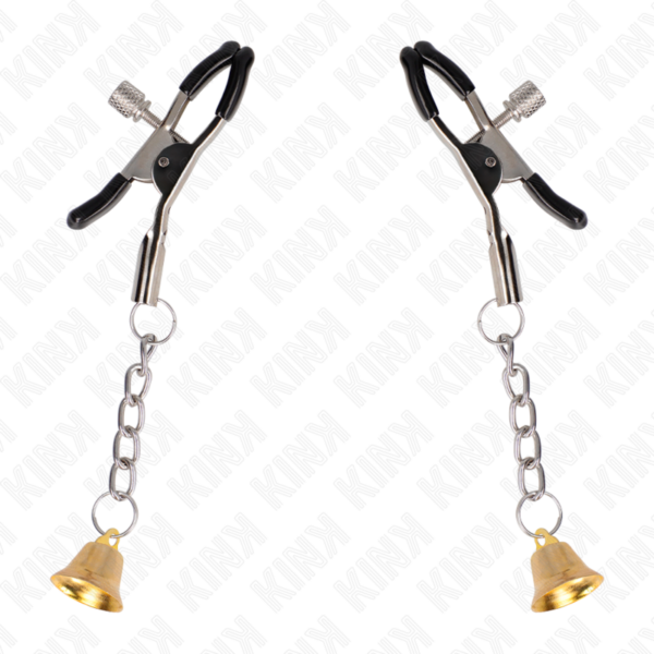 Kink - pinzas para pezones con colgante de campana dorado 6 cm