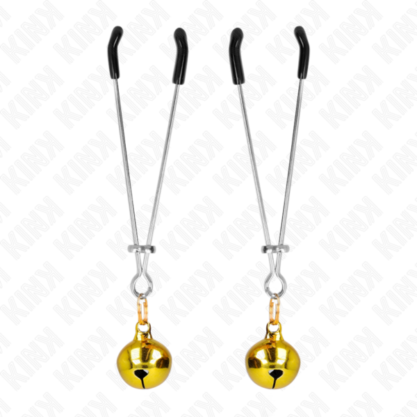 Kink - pinzas para pezones fina con cascabel dorado 7 cm