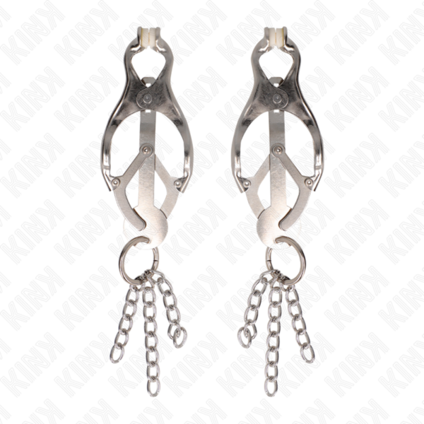 Kink - pinzas para pezones estilo japonÉs con cadenas plateado