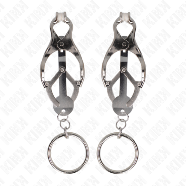 Kink - pinzas para pezones estilo japonÉs con aros plateado