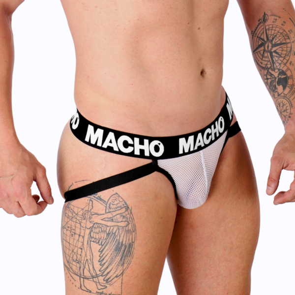 Macho - mx26x1 jock rejilla blanco xl
