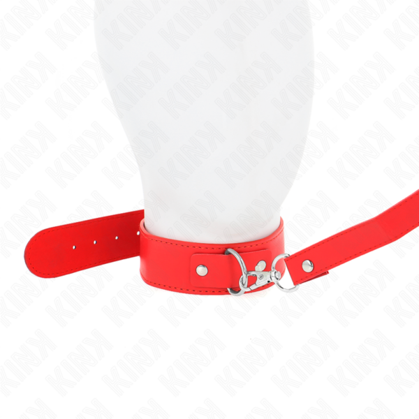 Kink - collar con correa 116 cm fino rojo ajustable 32-50 cm x 8 cm