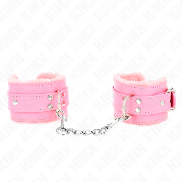 Kink - muÑequeras forradas rosa con correa rosa ajustable 20-29 cm x 5.5 cm