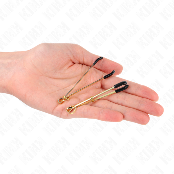 Kink - pinzas para pezones fina dorado 7 cm