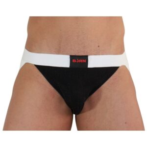 Burn - 004 jock brillante negro / blanco xl
