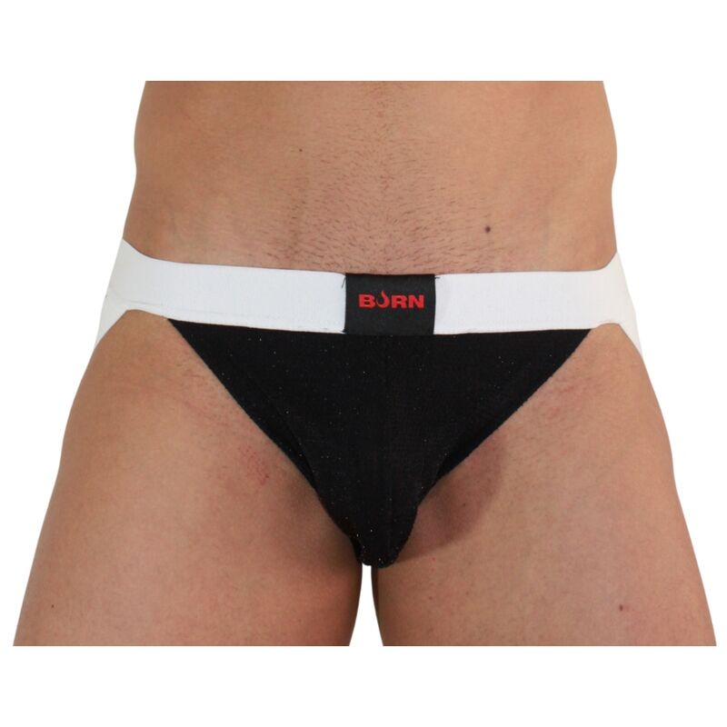 Burn - 004 jock brillante negro / blanco xl