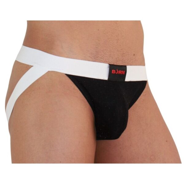 Burn - 004 jock brillante negro / blanco xl