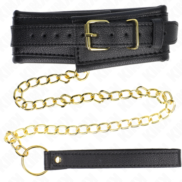 Kink - collar con correa esponja imitaciÓn cuero modelo 1 ajustable 37-54 cm x 3 cm