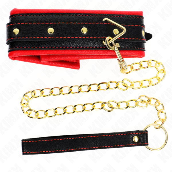Kink - collar con correa esponja imitaciÓn cuero modelo 2 ajustable 37-54 cm x 3 cm