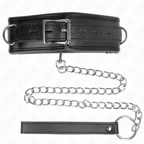 Kink - collar con correa esponja imitaciÓn cuero modelo 3 ajustable 37-54 cm x 3 cm