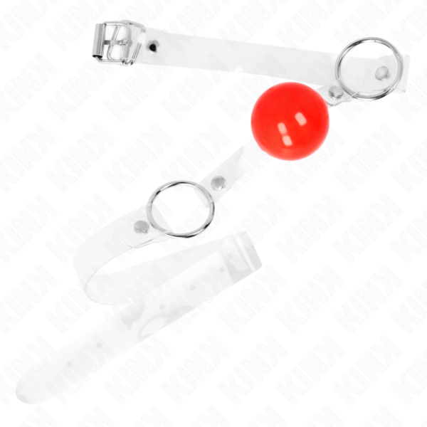Kink - mordaza de bola roja de pvc transparente ajustable