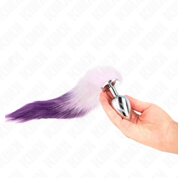 Kink - plug anal talla l 10 x 4 cm con cola sintÉtica 40 cm violeta