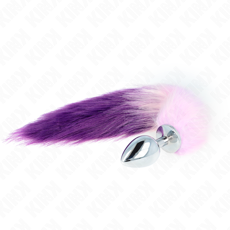 Kink - plug anal talla l 10 x 4 cm con cola sintÉtica 40 cm violeta