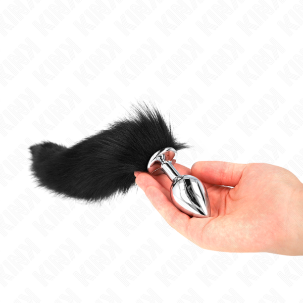 Kink - plug anal talla m 8 x 3.5 cm con cola sintÉtica 40 cm negro