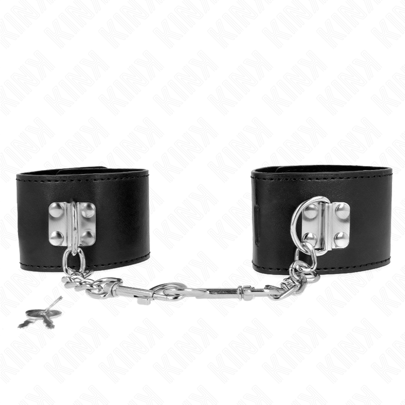 Kink - muÑequeras con cierre candado negro ajustable 16-23 cm x 5.5 cm