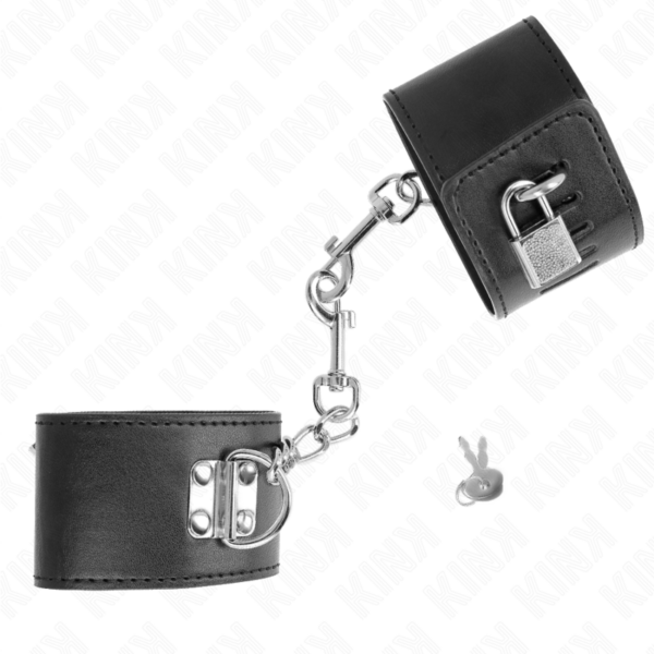 Kink - muÑequeras con cierre candado negro ajustable 16-23 cm x 5.5 cm