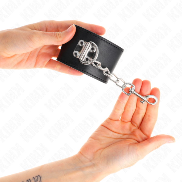 Kink - muÑequeras con cierre candado negro ajustable 16-23 cm x 5.5 cm