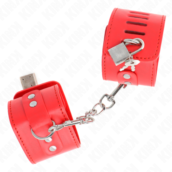 Kink - muÑequeras con cierre candado rojo ajustable 16-23 cm x 5.5 cm