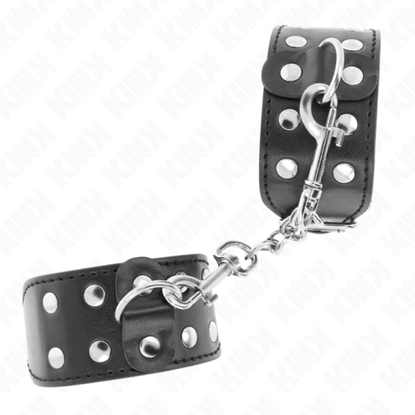 Kink - muÑequeras con doble lÍnea de tachuelas ajustable negro