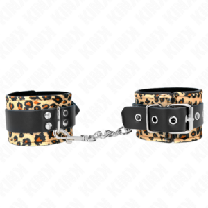 Kink - muÑequeras de cuero estilo leopardo ajustable 18-29 cm x 5.5 cm