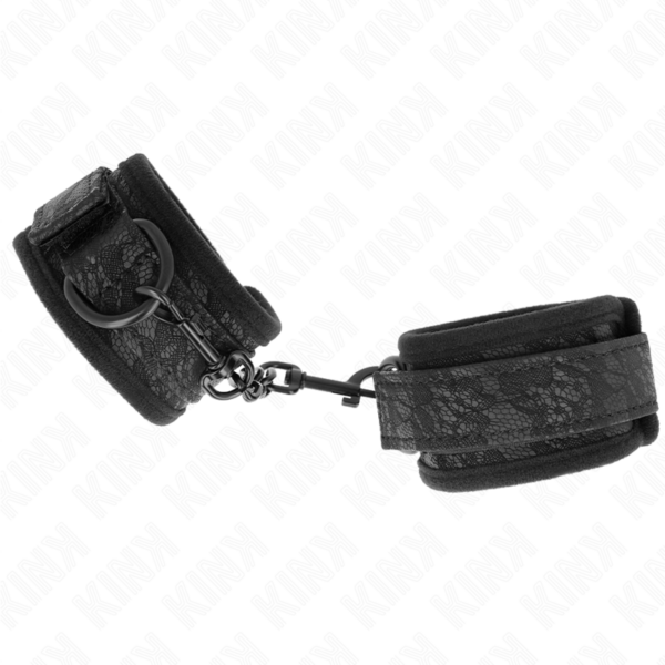 Kink - muÑequeras de encaje y neopreno ajustable negro 20-29 cm x 5 cm