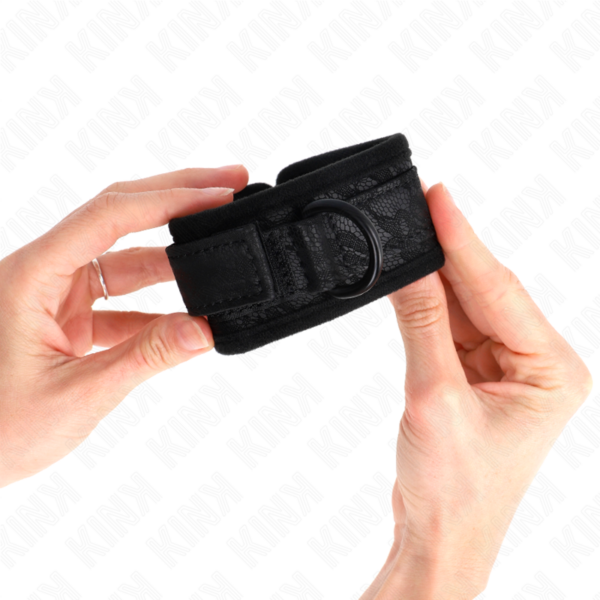 Kink - muÑequeras de encaje y neopreno ajustable negro 20-29 cm x 5 cm