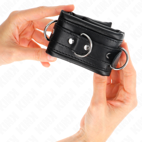 Kink - muÑequeras estilo heavy forro negro ajustable 20-30 cm x 6 cm