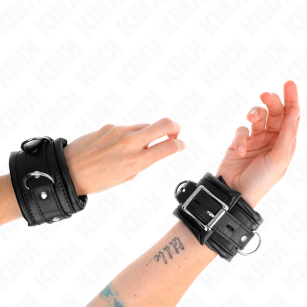 Kink - muÑequeras estilo heavy forro negro ajustable 20-30 cm x 6 cm