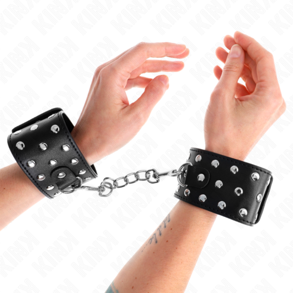 Kink - muÑequeras estilo punk ajustable 19-24 cm x 5.5 cm