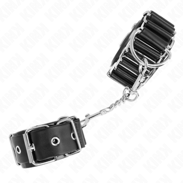 Kink - muÑequeras finas en forma de bisagra negro ajustable 16-22 cm x 3.5 cm