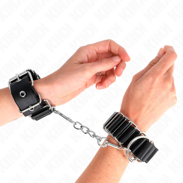 Kink - muÑequeras finas en forma de bisagra negro ajustable 16-22 cm x 3.5 cm