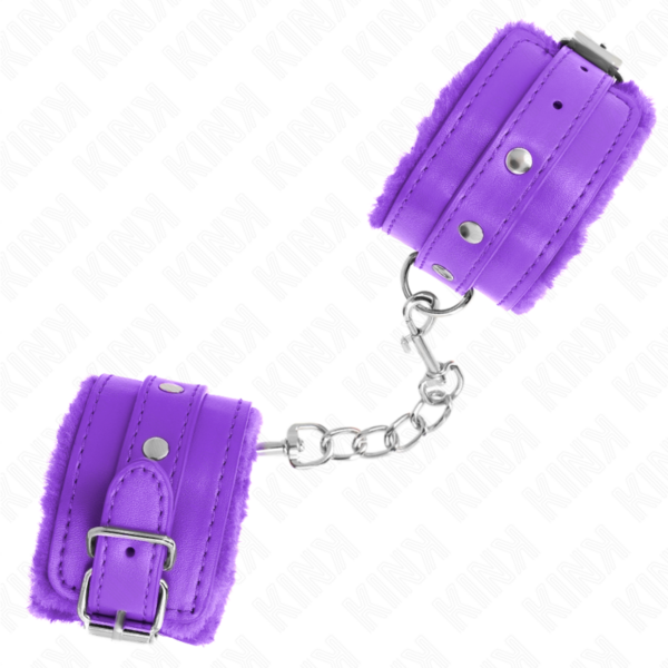 Kink - muÑequeras forradas premium violeta con correa violeta ajustable 17-29 cm x 6 cm