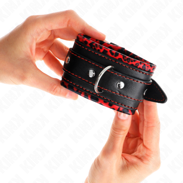 Kink - muÑequeras forradas rojo / negro ajustable 17-29 cm x 6 cm